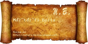 Mátéfi Bella névjegykártya